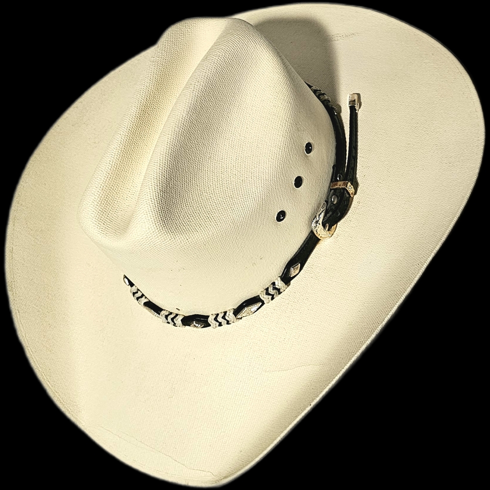 Cream and Black Western Hat with Decorative Band
